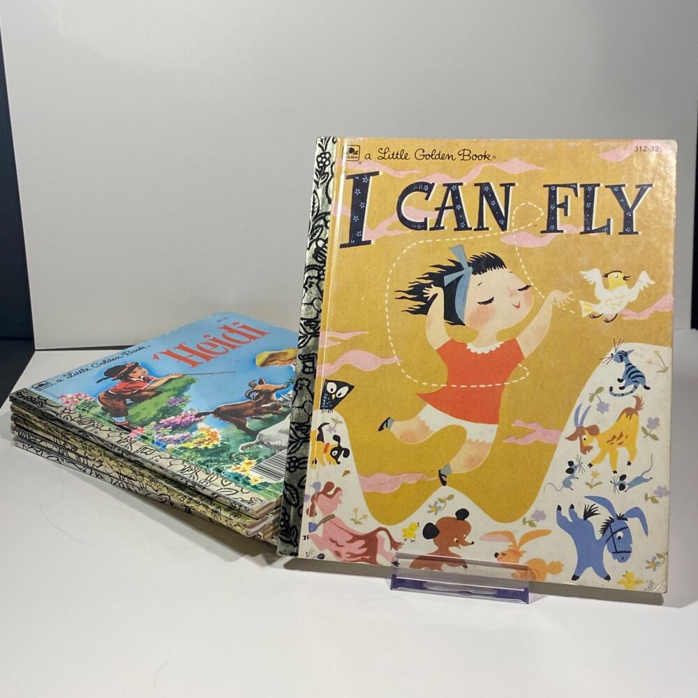 Bundle of 6 1980s Vintage Little Golden Books - Heidi I Can Fly Fire Engine